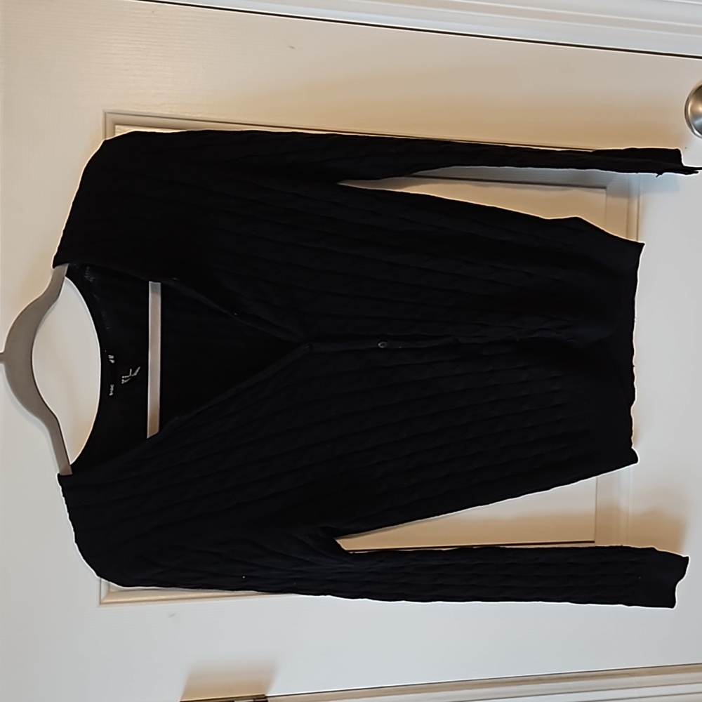 Black H&M cable knit cardigan